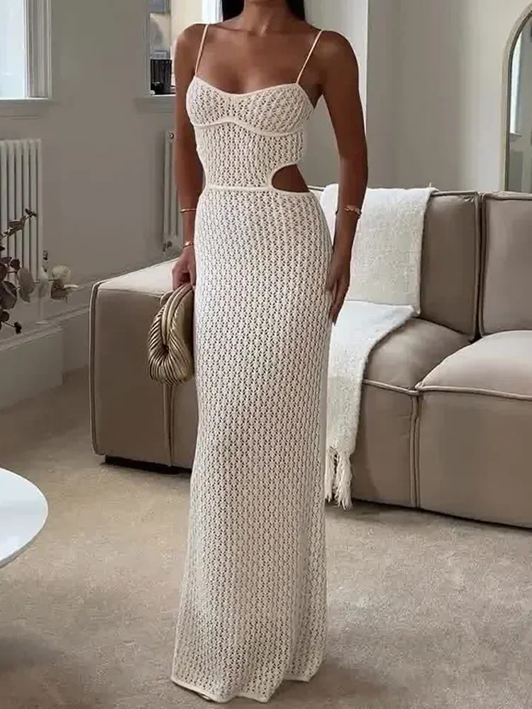 2024 Sexy See-through V Neck Cut Out Knit Beach Maxi Dress Summer Women's Holiday Elegant Outfit Swimsuit Cover Up Tunic A3094
2024 Sexy See-through V Neck Cut Out Knit Beach Maxi Dress Summer Women's Holiday Elegant Outfit Swimsuit Cover Up Tunic A3094