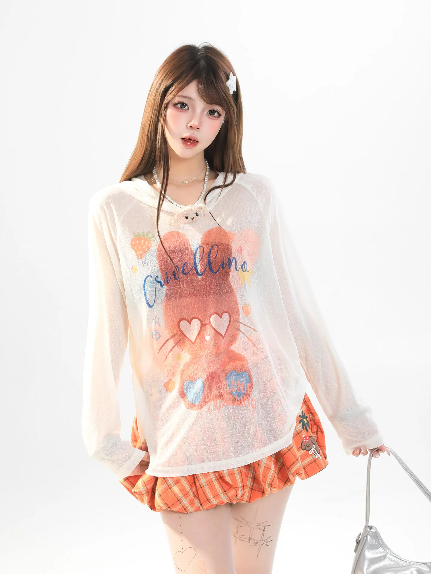 Cute Rabbit Print Long Sleeve T-Shirt Women's Spring Lazy Loose See-through Cover-up Anti-aging Top Casual Style Middling Length
Cute Rabbit Print Long Sleeve T-Shirt Women's Spring Lazy Loose See-through Cover-up Anti-aging Top Casual Style Middling Length