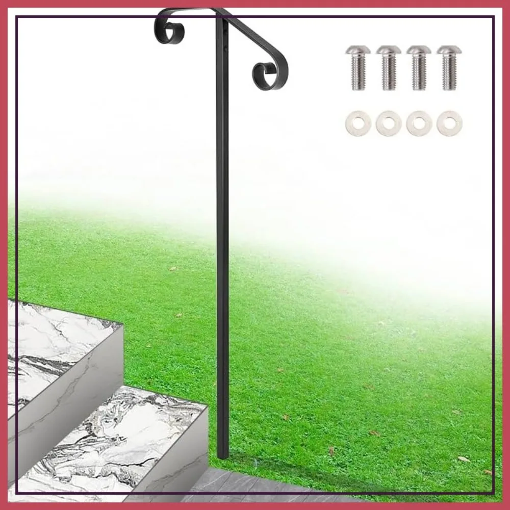 Single Post Handrail for 1-2 Steps, Black Wrought Iron Stair Railing, Outdoor Safety Rail for Porch Deck
Single Post Handrail for 1-2 Steps, Black Wrought Iron Stair Railing, Outdoor Safety Rail for Porch Deck