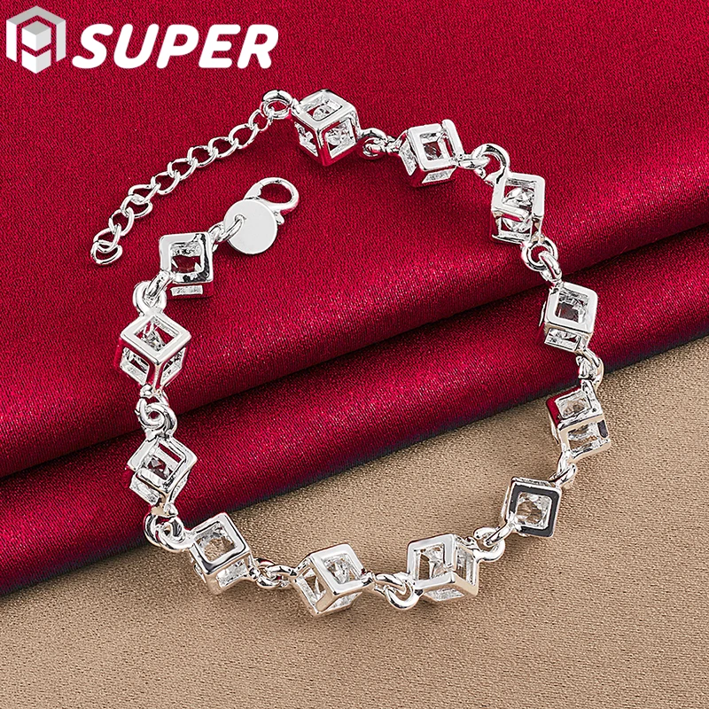 925 Sterling Silver Square AAA Zircon Chain Bracelet For Women Wedding Engagement Party Fashion Jewelry
925 Sterling Silver Square AAA Zircon Chain Bracelet For Women Wedding Engagement Party Fashion Jewelry