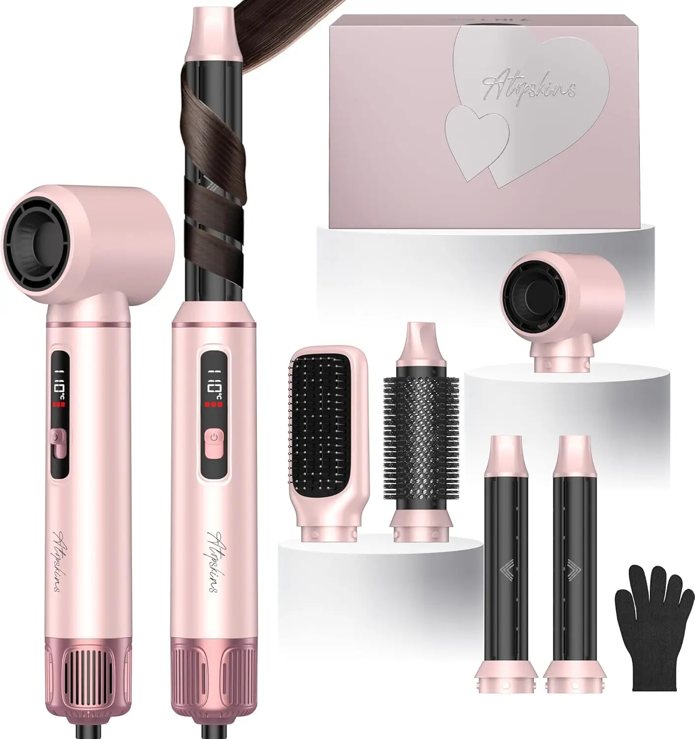 Многофункциональная фен-щетка 5-в-1, 1000 Вт, с ЖК-дисплеем, автоматический вращающийся стайлер для объема и быстрой сушки
Многофункциональная фен-щетка 5-в-1, 1000 Вт, с ЖК-дисплеем, автоматический вращающийся стайлер для объема и быстрой сушки