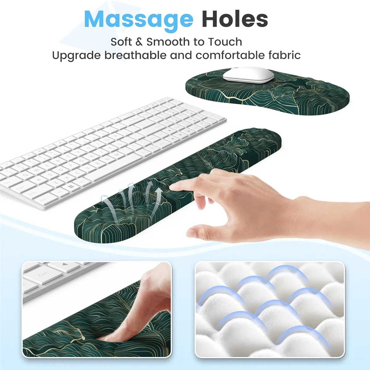 CMB-p3 PCS Ergonomic Mouse Pad with Wrist Rest and Keyboard Pad Set, Computer Mouse Pads for Home Desk with
CMB-p3 PCS Ergonomic Mouse Pad with Wrist Rest and Keyboard Pad Set, Computer Mouse Pads for Home Desk with