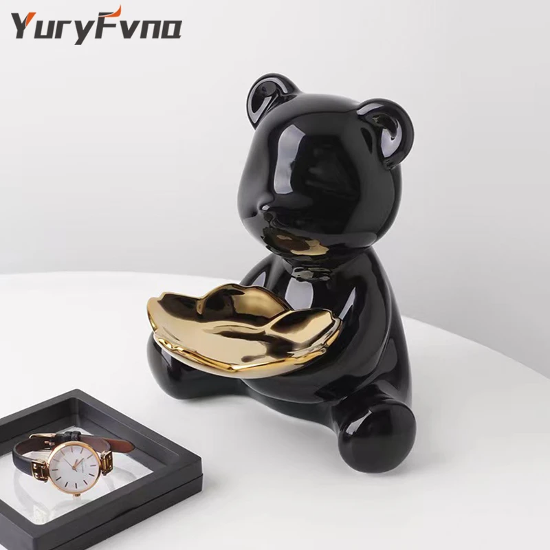 YuryFvna 3D Ceramic Bear Figurine Home Decoration Animal Statue Keys Storage Shelf Modern Room Sculpture Table Decor Statues
YuryFvna 3D Ceramic Bear Figurine Home Decoration Animal Statue Keys Storage Shelf Modern Room Sculpture Table Decor Statues