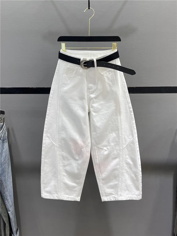 High Waist Wide Leg Denim Knife Pants Women's White Casual Harlan Grandma Pants Spring Summer Small Size Loose Fit Nine Points
High Waist Wide Leg Denim Knife Pants Women's White Casual Harlan Grandma Pants Spring Summer Small Size Loose Fit Nine Points