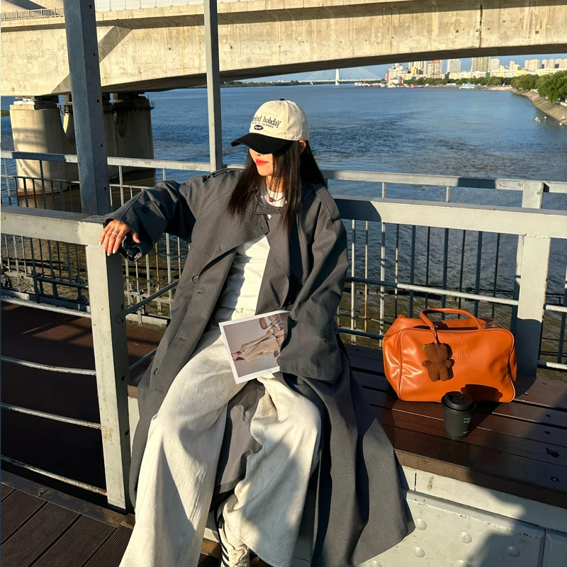 Jiangwaizi Women's Double-Breasted Long Coat Autumn Loose ape Belted Coat Stand Collar Double Row Buttons Faionable Outer...
Jiangwaizi Women's Double-Breasted Long Coat Autumn Loose ape Belted Coat Stand Collar Double Row Buttons Faionable Outer...