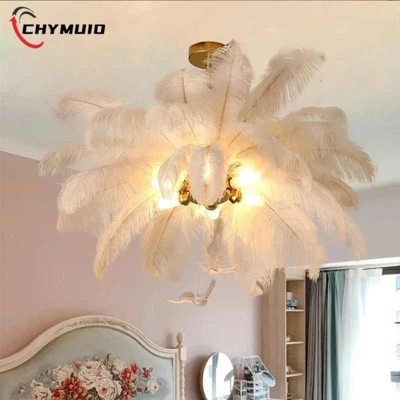 Modern Nordic Ostrich Feather Child Room Chandelier Home Interior Decoration Bedroom Dining Room Pendant lights Hanging Lamp
Modern Nordic Ostrich Feather Child Room Chandelier Home Interior Decoration Bedroom Dining Room Pendant lights Hanging Lamp