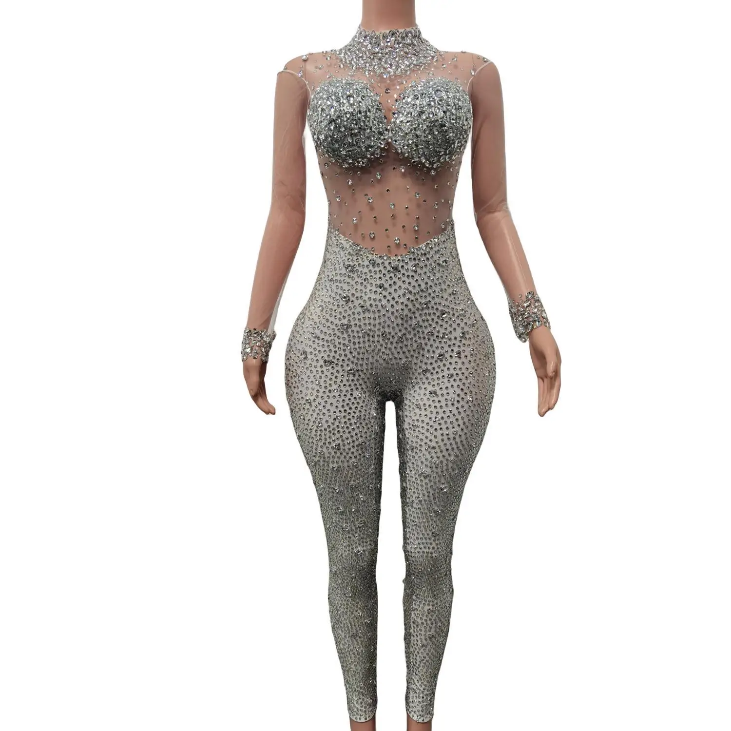 Sexy Stage Sparkly Crystal Transparent Mesh Jumpsuit Birthday Celebrate Net Yarn Outfit Women Dance Photo Shoot Wear Wangshazuan
Sexy Stage Sparkly Crystal Transparent Mesh Jumpsuit Birthday Celebrate Net Yarn Outfit Women Dance Photo Shoot Wear Wangshazuan