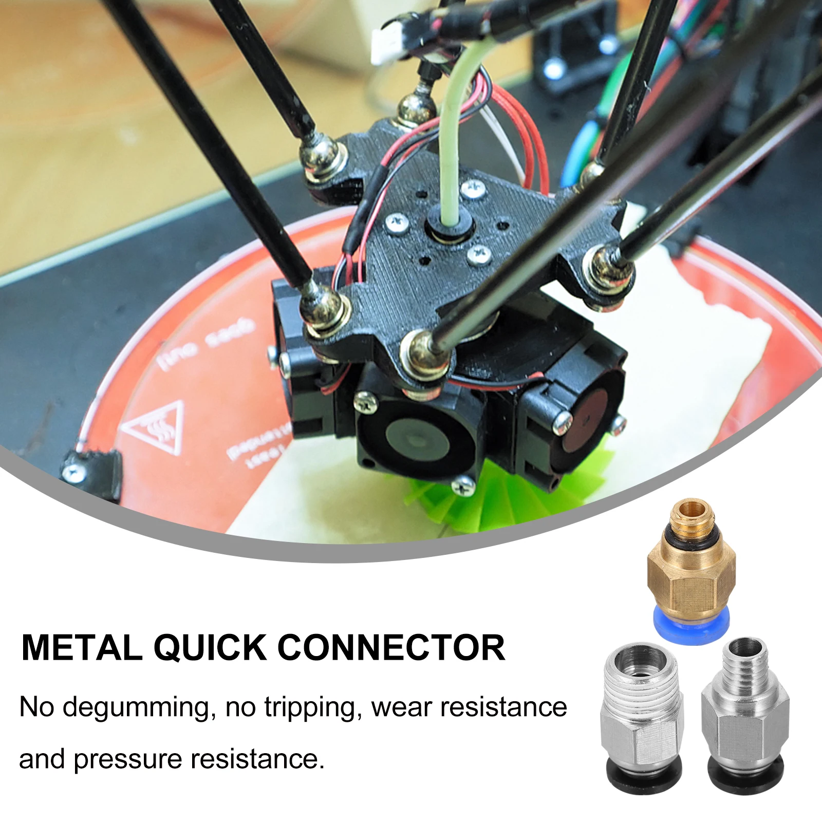12Pcs Compact 3D Printer Air Fitting Kit Metal Pneumatic Adapter with Outer Thread Fast Connection Wear Proof High Hardness