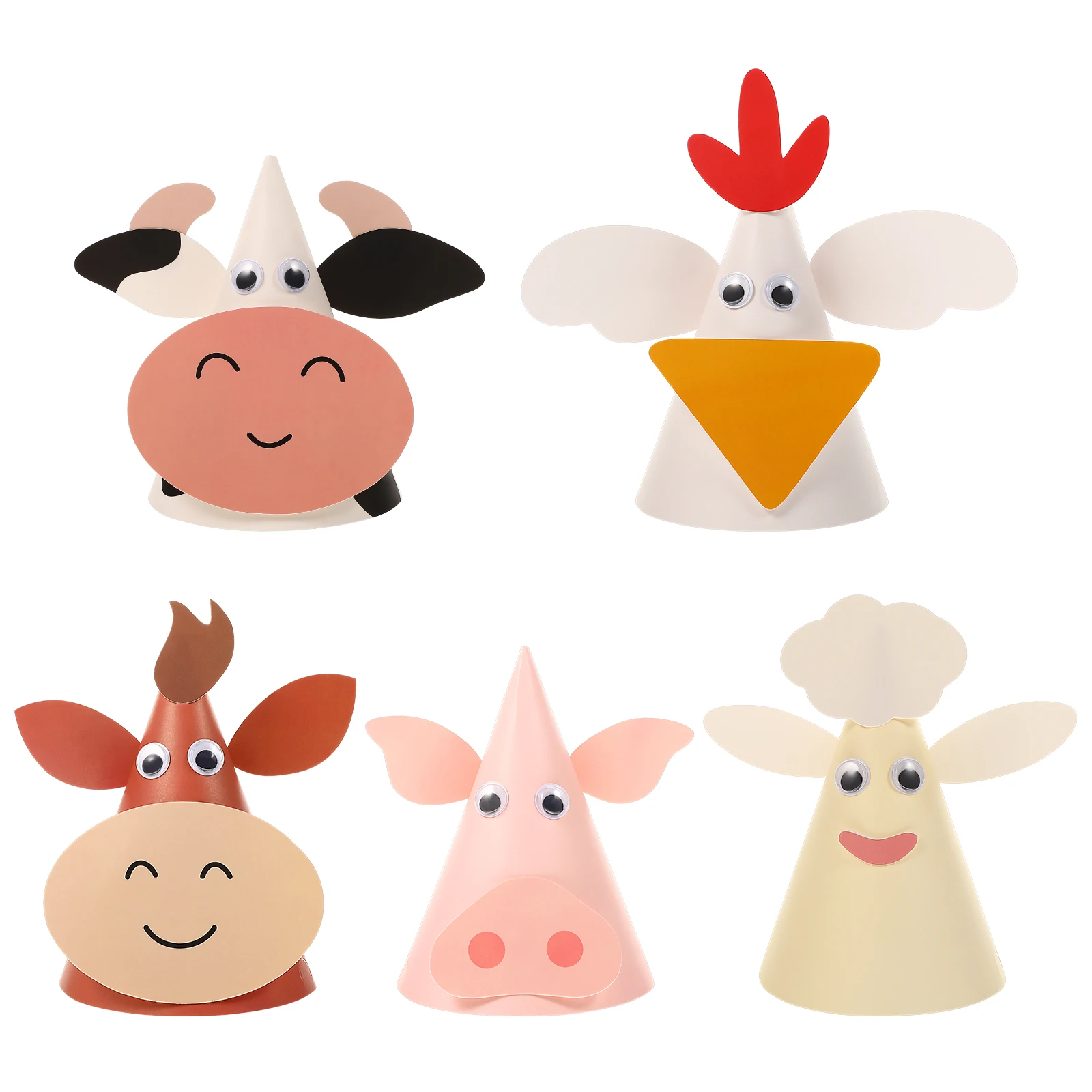 5pcs Party Hats Paper Kids Party Hats For Kids Birthday Cartoon Animal Shaped Festivals Children Lightweight Safe
5pcs Party Hats Paper Kids Party Hats For Kids Birthday Cartoon Animal Shaped Festivals Children Lightweight Safe