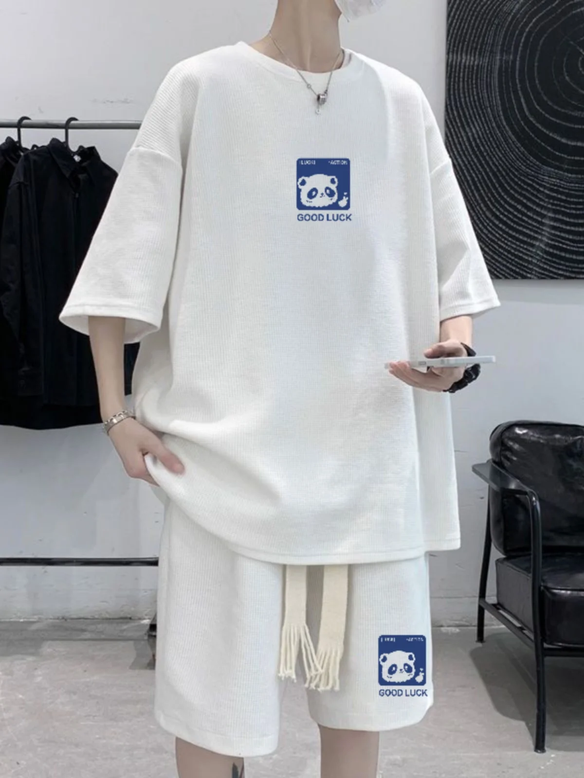 Men's Summer Sportswear Set Loose Fit Casual ort Sve orts Two-Piece Set Hong Kong Sle Trendy Large Size Teenager T-S...
Men's Summer Sportswear Set Loose Fit Casual ort Sve orts Two-Piece Set Hong Kong Sle Trendy Large Size Teenager T-S...