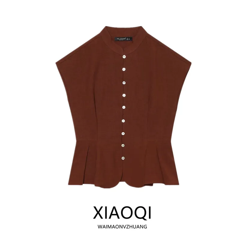 Summer New Women's High Collar Sleeveless Short Skirt Style Hem Pleated Shirt Commute Style Waist Cinched Sleeve Other ...
Summer New Women's High Collar Sleeveless Short Skirt Style Hem Pleated Shirt Commute Style Waist Cinched Sleeve Other ...