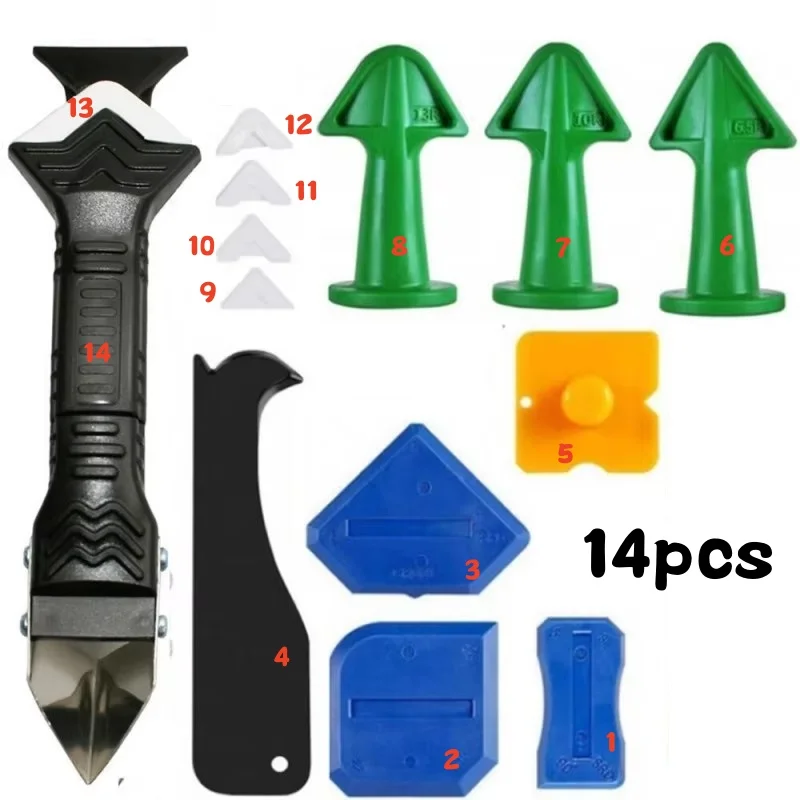 14PCS Caulk сопло аппликатор силиконовый скребок герметик Caulking гладкий Remover инструменты комплект пол Caulk Finisher затирка набор Accessoriess
14PCS Caulk сопло аппликатор силиконовый скребок герметик Caulking гладкий Remover инструменты комплект пол Caulk Finisher затирка набор Accessoriess