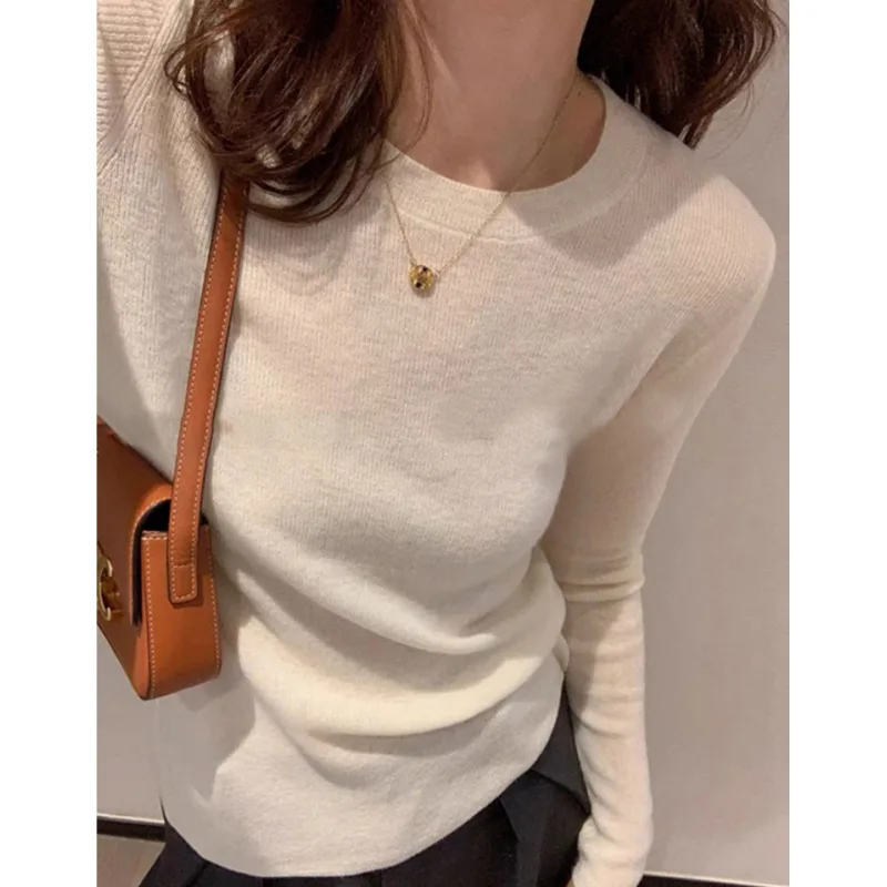 Versatile Thin Round Neck Knitted Base Shirt Women Basic Inner Wear Wool Long Sleeve Pullover Sweater Unique Style
Versatile Thin Round Neck Knitted Base Shirt Women Basic Inner Wear Wool Long Sleeve Pullover Sweater Unique Style