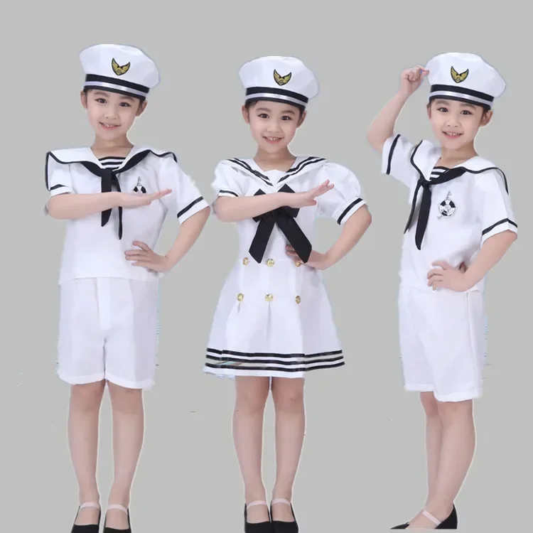 hildren's Chorus Uniform New Military Uniform Sailor Performance Boys and Girls Small Navy Infant Sailor Dance Performance Suit
hildren's Chorus Uniform New Military Uniform Sailor Performance Boys and Girls Small Navy Infant Sailor Dance Performance Suit