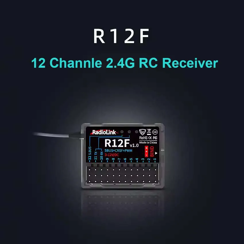 Radiolink R12F 12 Channel 2.4G RC Receiver for Crawler Drifting Car Long Range Telemetry Car Voltage Transmission
Radiolink R12F 12 Channel 2.4G RC Receiver for Crawler Drifting Car Long Range Telemetry Car Voltage Transmission