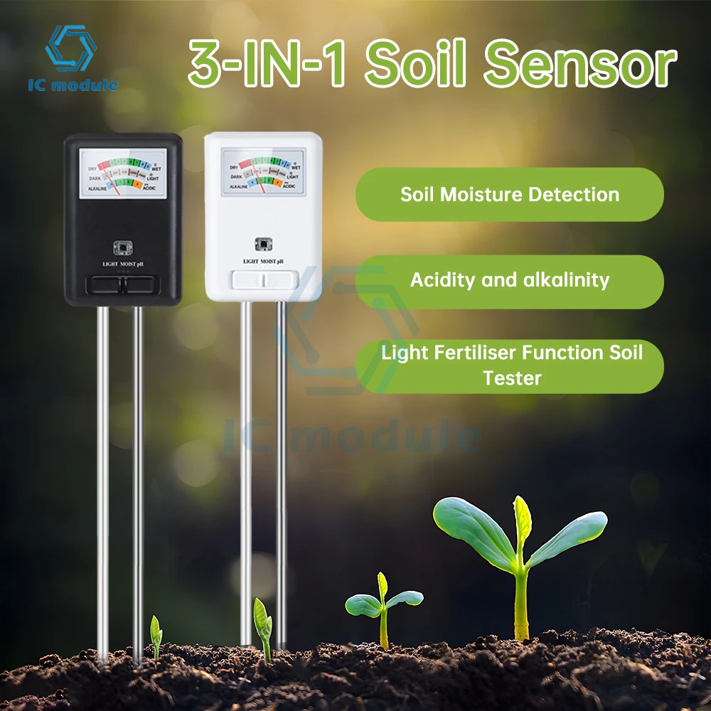 3-in-1 Soil Moisture Meter Light and PH Tester for Indoor Outdoor House Plants Garden Lawn Farm
3-in-1 Soil Moisture Meter Light and PH Tester for Indoor Outdoor House Plants Garden Lawn Farm