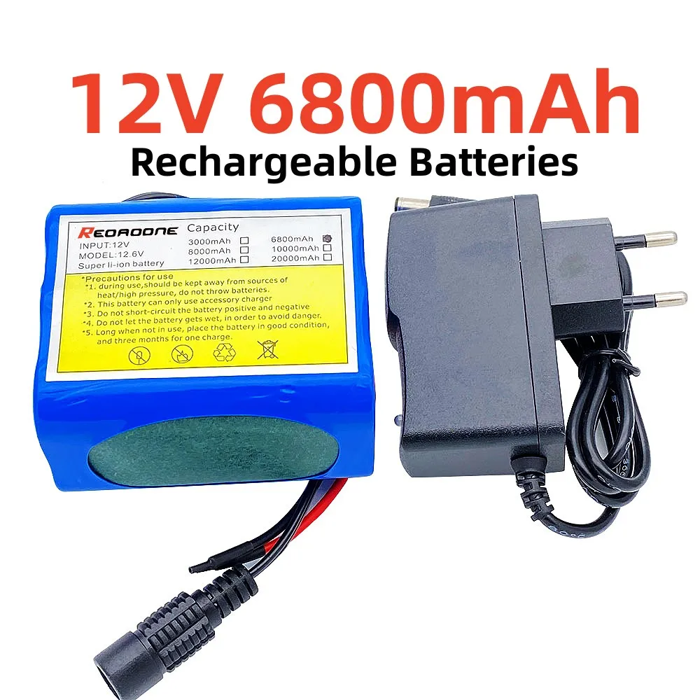 12V 6800mah Battery 18650 Li-ion 6.8 Ah Rechargeable Batteries with BMS Lithium Battery Packs Protection Board +12.6V Charger
12V 6800mah Battery 18650 Li-ion 6.8 Ah Rechargeable Batteries with BMS Lithium Battery Packs Protection Board +12.6V Charger