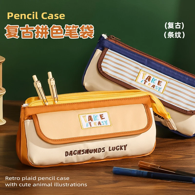 Retro Plaid Pencil Case – Large Capacity, Colorblock, Cute & Multi-Layer, Durable & Dirt-Resistant, Unique Design for Trendy Sch
Retro Plaid Pencil Case – Large Capacity, Colorblock, Cute & Multi-Layer, Durable & Dirt-Resistant, Unique Design for Trendy Sch