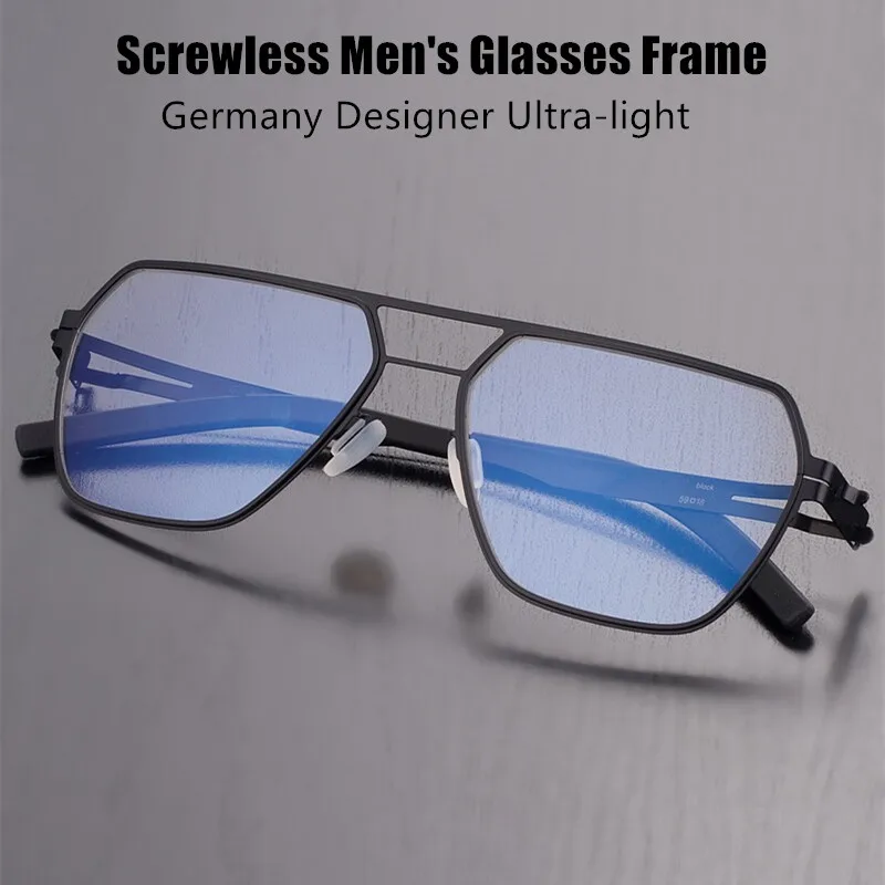 Germany Brand Designer Screwless Glasses Frame Men's Big Size Pilot Double-Beam Eyeglasses Women Handmade Ultra-light Eyewear
Germany Brand Designer Screwless Glasses Frame Men's Big Size Pilot Double-Beam Eyeglasses Women Handmade Ultra-light Eyewear
