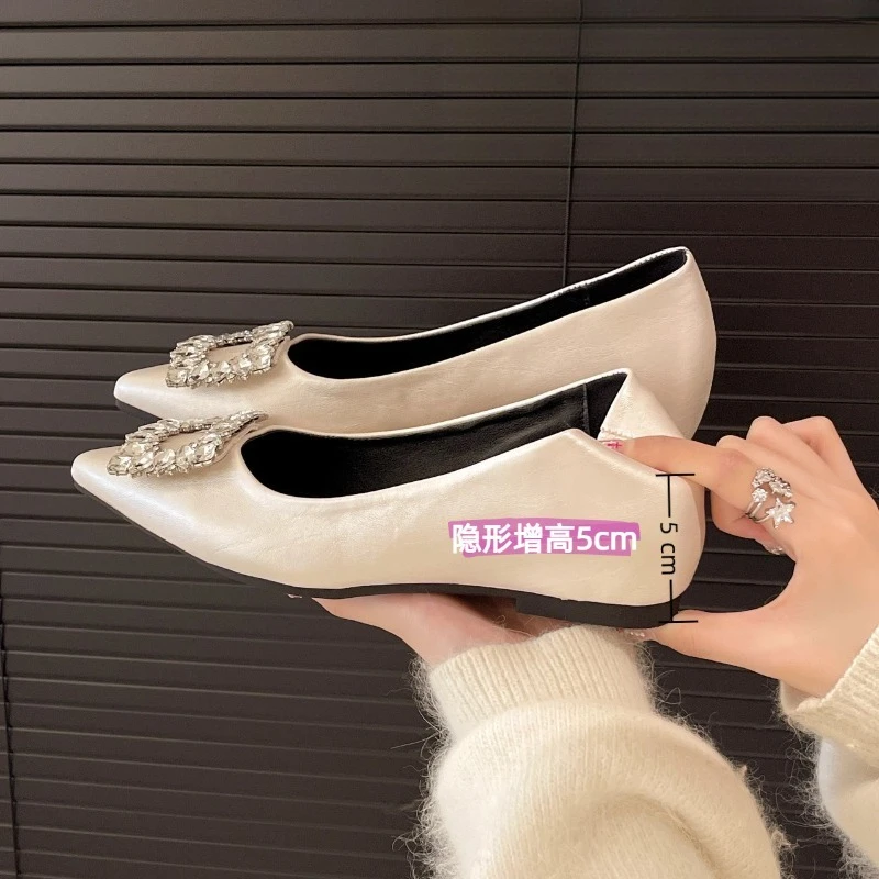 2026 New 5cm Inner Height Increase Pointed Single Shoes for Women Shallow Mouth Wedge Women Shoes Rhinestone Women's High Heels
2026 New 5cm Inner Height Increase Pointed Single Shoes for Women Shallow Mouth Wedge Women Shoes Rhinestone Women's High Heels