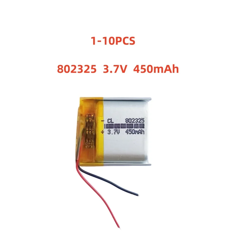 1-10 PCS 802325 3.7V 450mAh Lithium Polymer LiPo Rechargeable Battery For MP3 GPS E-books Camera Recorder Toys Bluetooth Speaker
1-10 PCS 802325 3.7V 450mAh Lithium Polymer LiPo Rechargeable Battery For MP3 GPS E-books Camera Recorder Toys Bluetooth Speaker