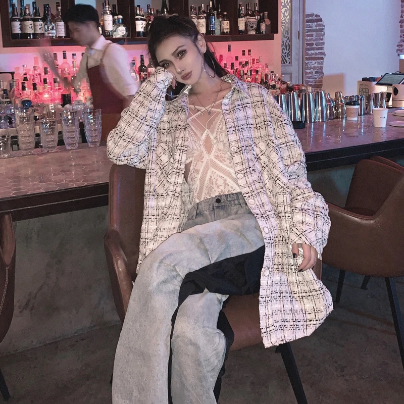 Пальто ChiclyNana с шахматным узором, свободного кроя, в стиле BF, для ранней осени, серебристое, с шероховатой текстурой, в корейском стиле, с воротником, длинное...
Пальто ChiclyNana с шахматным узором, свободного кроя, в стиле BF, для ранней осени, серебристое, с шероховатой текстурой, в корейском стиле, с воротником, длинное...