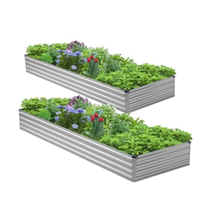 Комплект из 2 оцинкованных металлических грядок-клумб 9x3x1 фут (2,7x0,9x0,3 м) для овощей, цветов и трав, прочные, устойчивые к ржавчине, для патио и сада
Комплект из 2 оцинкованных металлических грядок-клумб 9x3x1 фут (2,7x0,9x0,3 м) для овощей, цветов и трав, прочные, устойчивые к ржавчине, для патио и сада