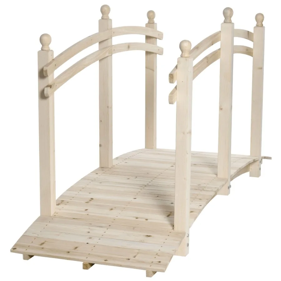 Arched Garden Passage: 7.5ft Fir Wood Bridge with Safety Rails for Backyards Natural Wood Tone, Rustic Outdoor Decor, Sturdy Lo
Arched Garden Passage: 7.5ft Fir Wood Bridge with Safety Rails for Backyards Natural Wood Tone, Rustic Outdoor Decor, Sturdy Lo