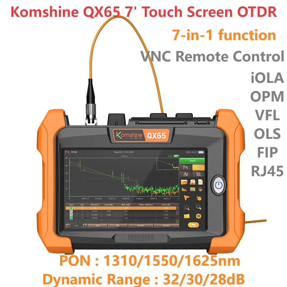 PON 1310/1550/1625 нм Длина волны Komshine Новейший оптоволоконный Monster OTDR 7-дюймовый сенсорный экран может тестировать перемычку 10*3 м
PON 1310/1550/1625 нм Длина волны Komshine Новейший оптоволоконный Monster OTDR 7-дюймовый сенсорный экран может тестировать перемычку 10*3 м