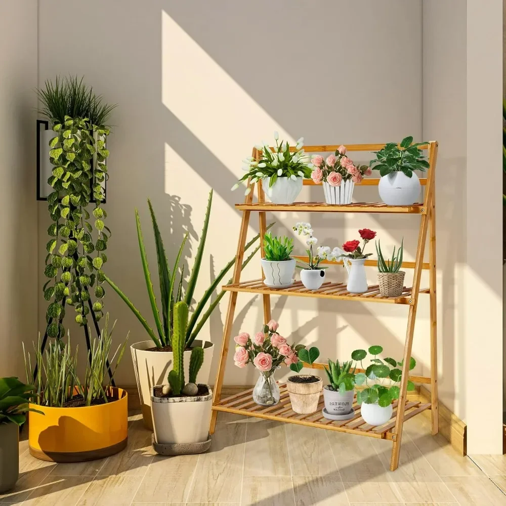 3-Tier Storage Rack Plant Stand, Foldable Multifunctional Flower Display Ladder Shelf
3-Tier Storage Rack Plant Stand, Foldable Multifunctional Flower Display Ladder Shelf