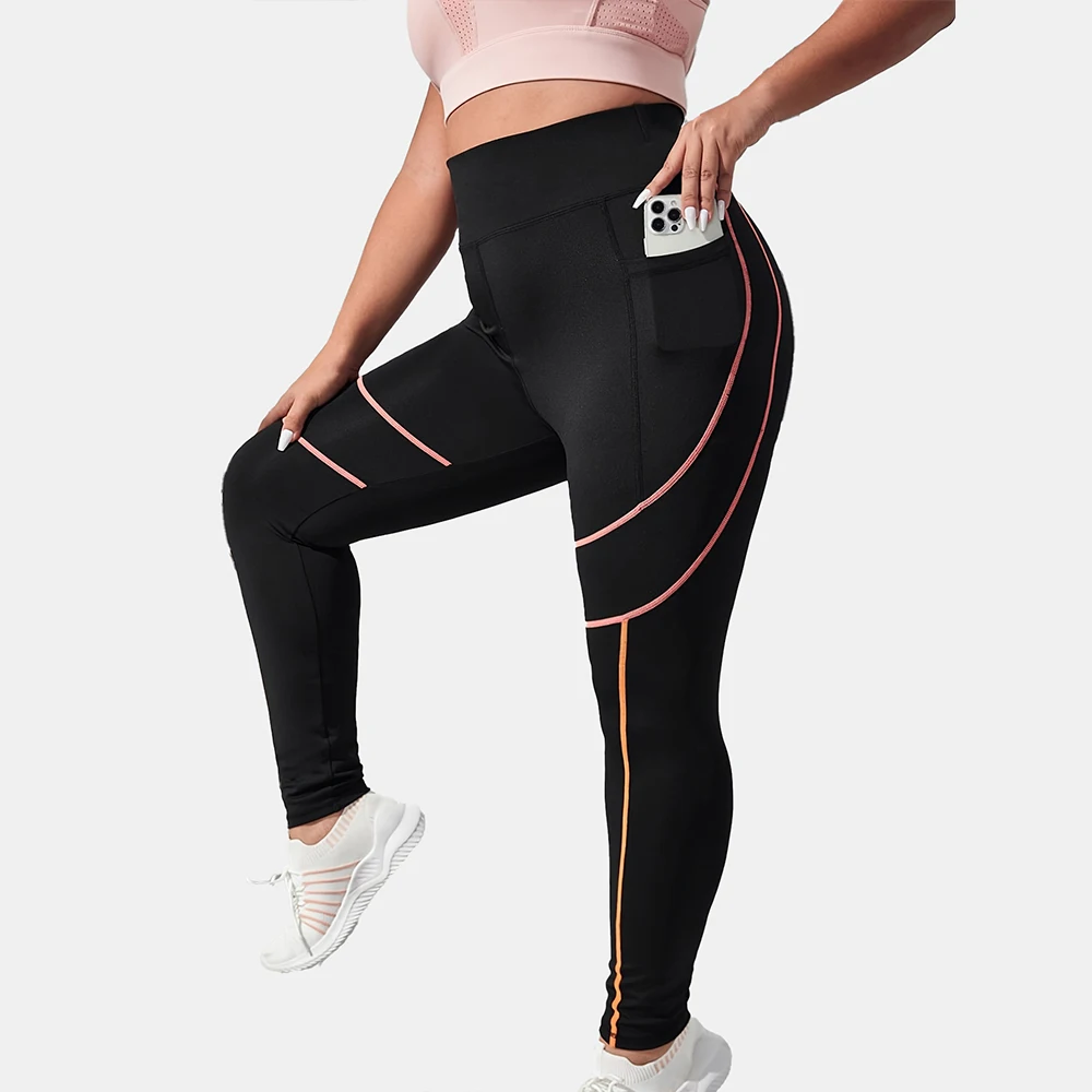 Plus Size Yoga Striped Pants With Pockets Women Black High Waist Sports Gym Leggings For Workout Running Fitness
Plus Size Yoga Striped Pants With Pockets Women Black High Waist Sports Gym Leggings For Workout Running Fitness