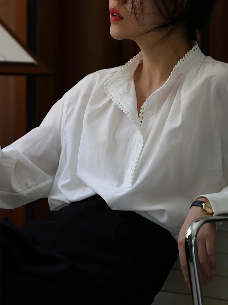 WeTHEE Retro Briti Sle Long Sve Silk Cotton irt mat Stand Collar Comfortable Breathable Women's Busin irt
WeTHEE Retro Briti Sle Long Sve Silk Cotton irt mat Stand Collar Comfortable Breathable Women's Busin irt