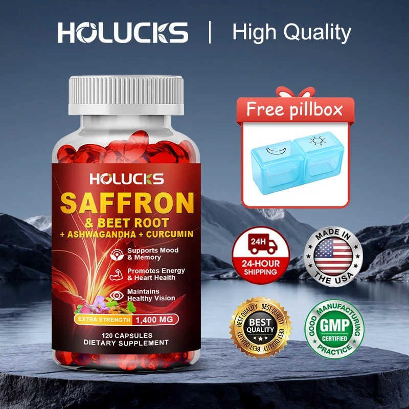 Pure Saffron Extract 1400mg Capsules, with Curcumin Extract, Support Anxiety, Depression & Cognitive, Weight Loss & Mood, Vegan
Pure Saffron Extract 1400mg Capsules, with Curcumin Extract, Support Anxiety, Depression & Cognitive, Weight Loss & Mood, Vegan