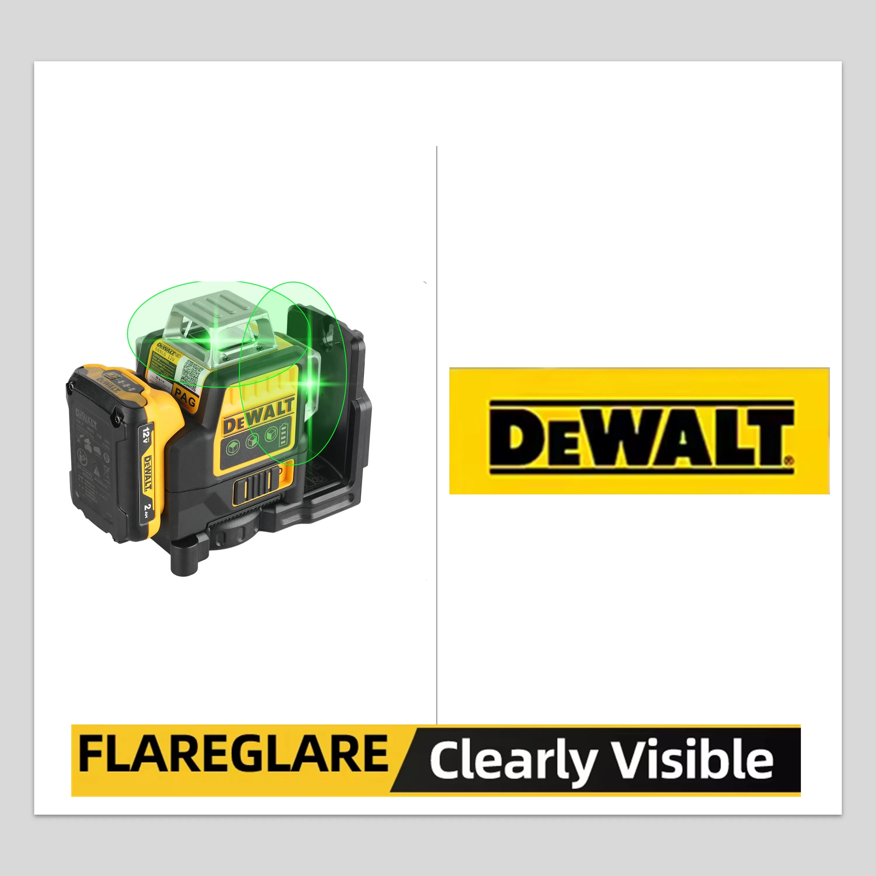 12V 3-sided * 360° vertical linear laser horizontal DW089LG outdoor green level meter tool for Dewalt 
12V 3-sided * 360° vertical linear laser horizontal DW089LG outdoor green level meter tool for Dewalt