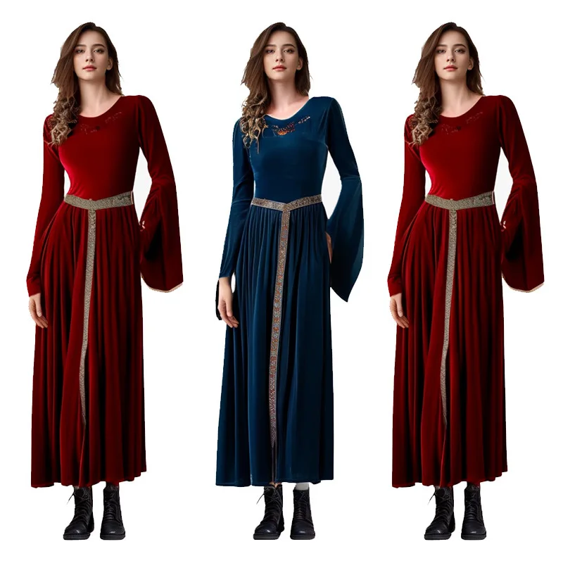 Cosplay European Costume Middle Queen Dress Halloween Costume Vintage Court Ball Horn Sleeves
Cosplay European Costume Middle Queen Dress Halloween Costume Vintage Court Ball Horn Sleeves