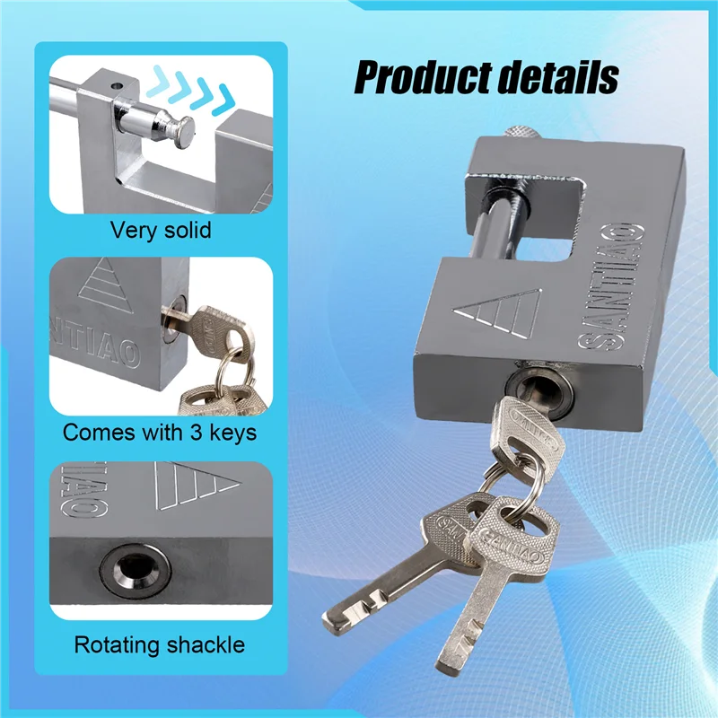2PCS Multifunctional Padlock Keyed Padlock Waterproof Antirust Anti-Theft Lock Pry Door Lock With 3 Keys-ABRO
2PCS Multifunctional Padlock Keyed Padlock Waterproof Antirust Anti-Theft Lock Pry Door Lock With 3 Keys-ABRO
