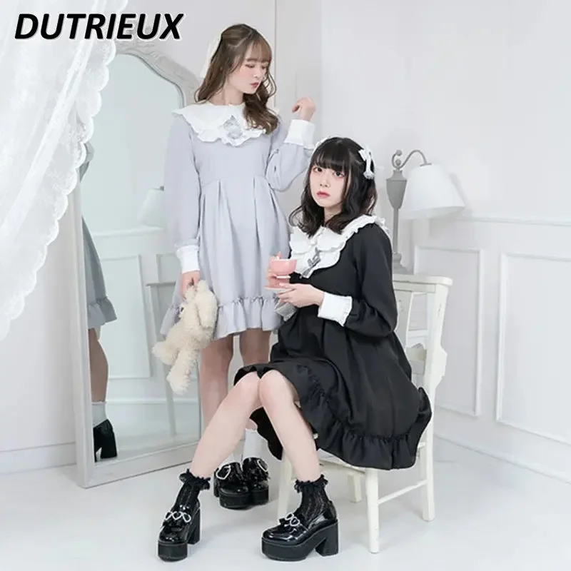 Doll Collar Casual Dress Japanese Style High Waist Long Sleeve Dress Elegant Solid Color Fashion Lolita Dress for Women
Doll Collar Casual Dress Japanese Style High Waist Long Sleeve Dress Elegant Solid Color Fashion Lolita Dress for Women