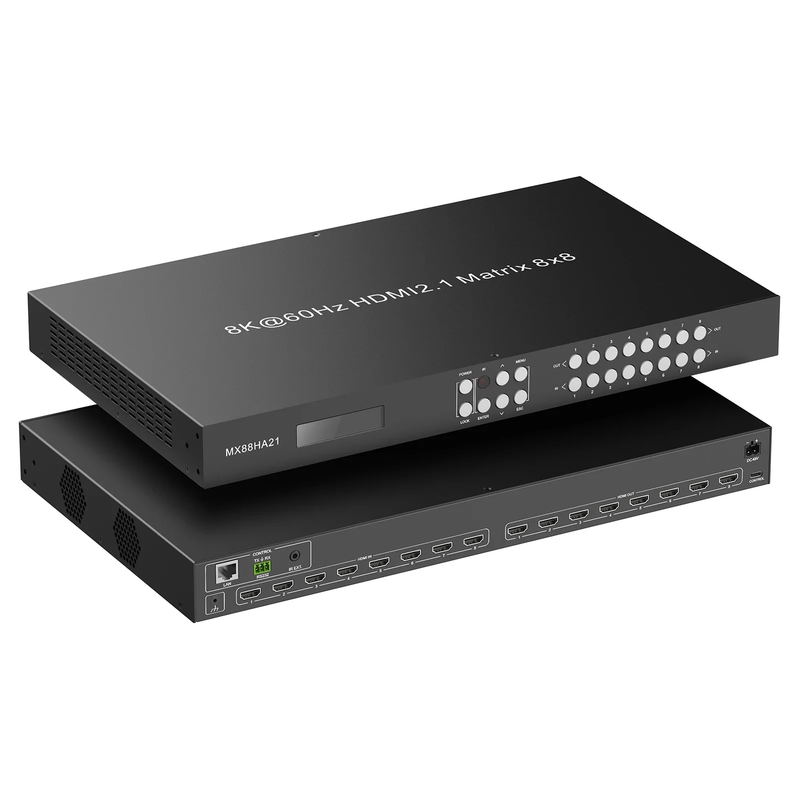 8x8 8K при 60 Гц HDMI 2,1 матричный коммутатор домашнее аудио HDMI сплиттер управление видео матричные переключатели 
8x8 8K при 60 Гц HDMI 2,1 матричный коммутатор домашнее аудио HDMI сплиттер управление видео матричные переключатели