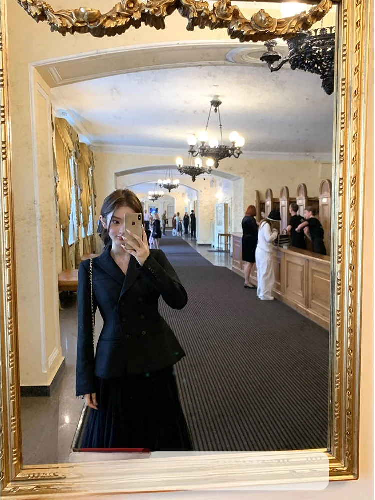 DOGGYQIN Lady Dr Premium Woolen Suit Jaet Double Buttoned Petite Women's Faion Autumn Winter Straight Cut Busin Sle
DOGGYQIN Lady Dr Premium Woolen Suit Jaet Double Buttoned Petite Women's Faion Autumn Winter Straight Cut Busin Sle