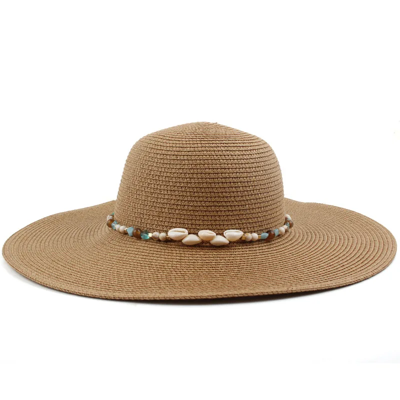 Women's Beach Vacation Round Top Straw Hat With Shell And Bead Decoration, Wide Brim Outdoor Travel Sun Hat Factory
Women's Beach Vacation Round Top Straw Hat With Shell And Bead Decoration, Wide Brim Outdoor Travel Sun Hat Factory