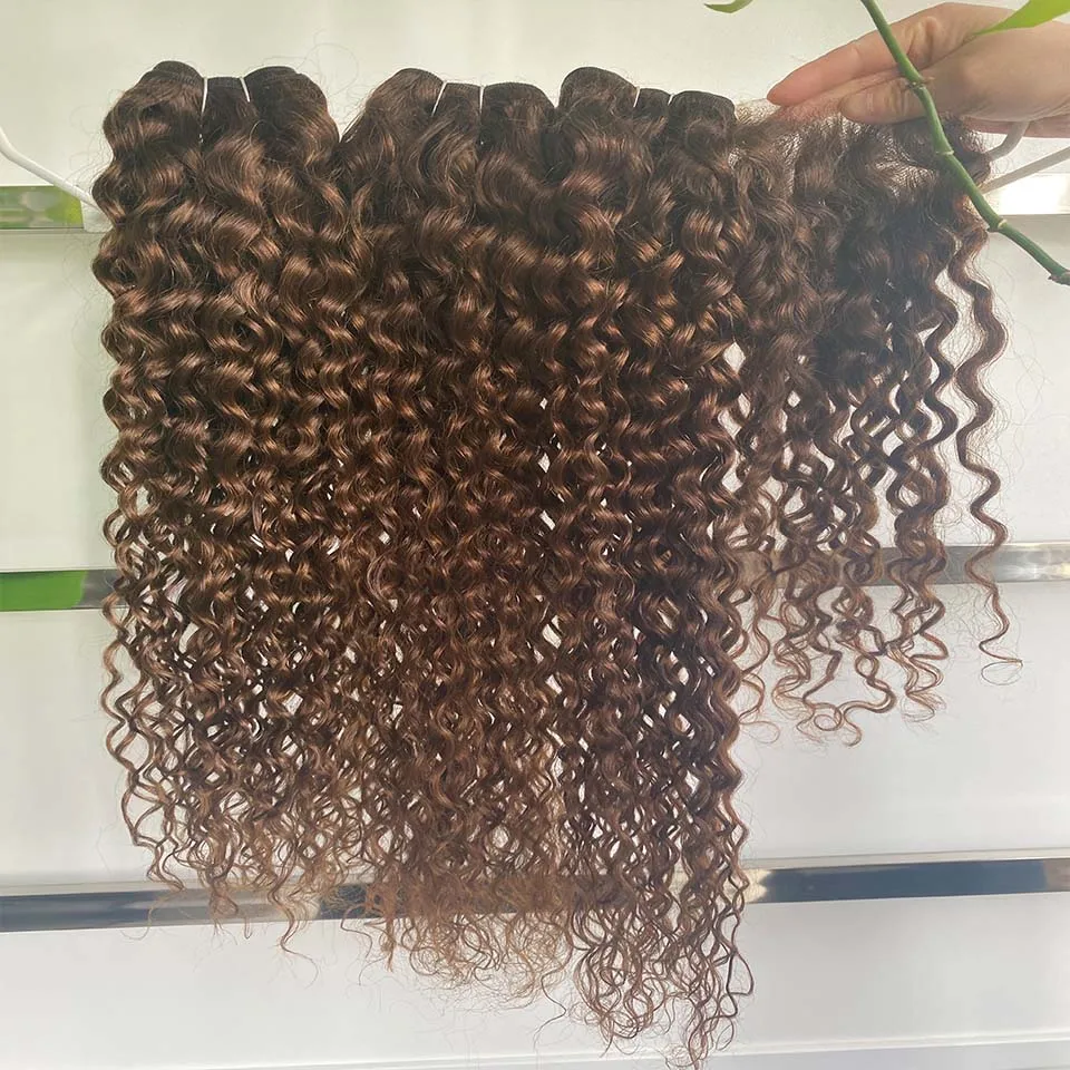 #4 Dark Brown Water Wave Bundles with Closure Human Hair Bundles With 4x4 Lace Closure Colored 3/4 Bundles Hair Remy For Women
#4 Dark Brown Water Wave Bundles with Closure Human Hair Bundles With 4x4 Lace Closure Colored 3/4 Bundles Hair Remy For Women