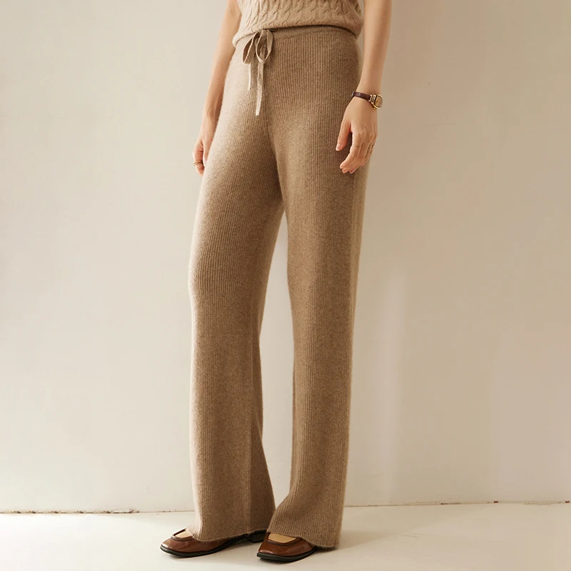 2025 Women Pants Autumn Winter Thick 100% Cashmere Casual Wide-Leg Trousers Comfortable High-Waist Elastic Waist Knitted Pants
2025 Women Pants Autumn Winter Thick 100% Cashmere Casual Wide-Leg Trousers Comfortable High-Waist Elastic Waist Knitted Pants