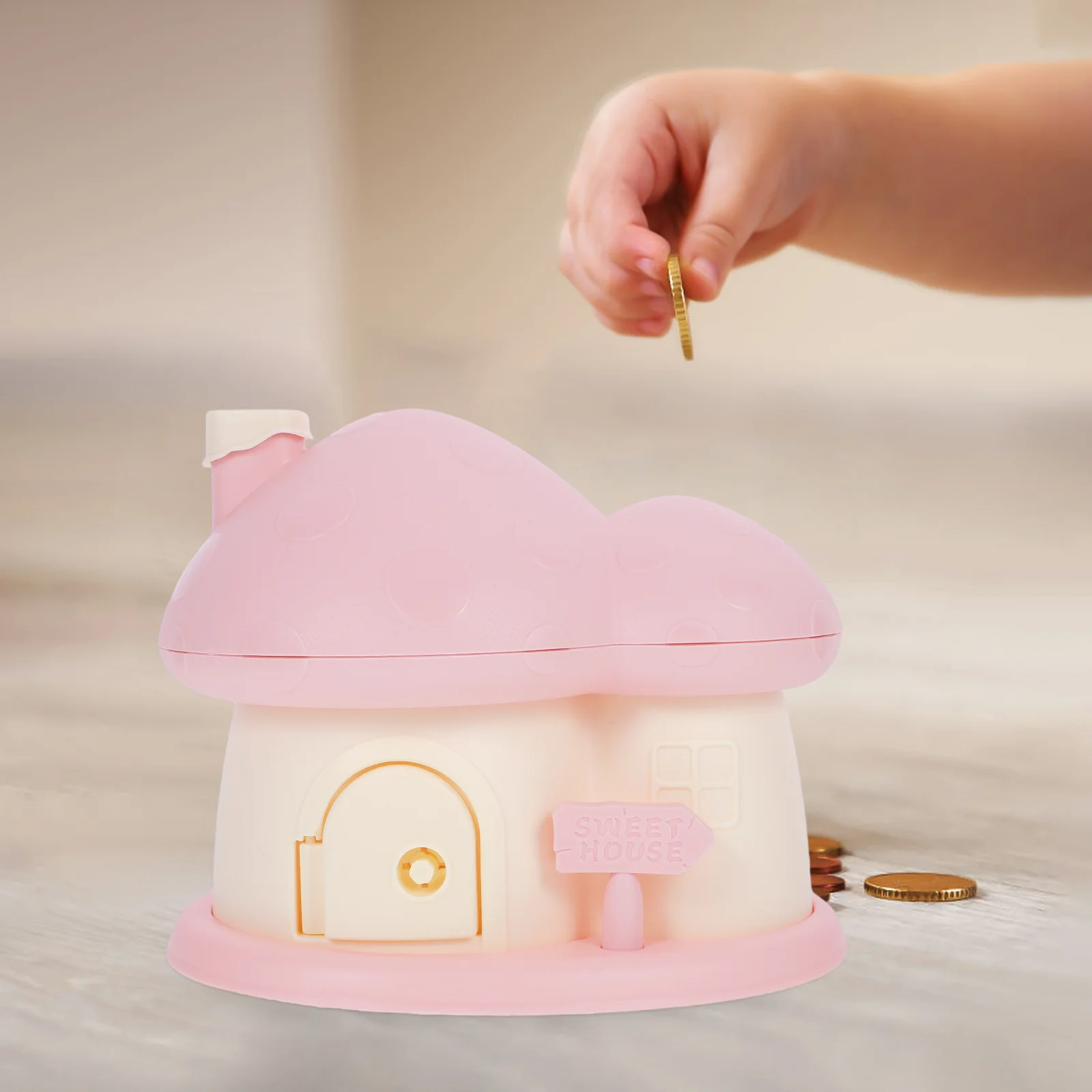 Vending Cottage Piggy Bank Banks for Kids Birthday Gift Pink Plastic Girls Cartoon 
Vending Cottage Piggy Bank Banks for Kids Birthday Gift Pink Plastic Girls Cartoon