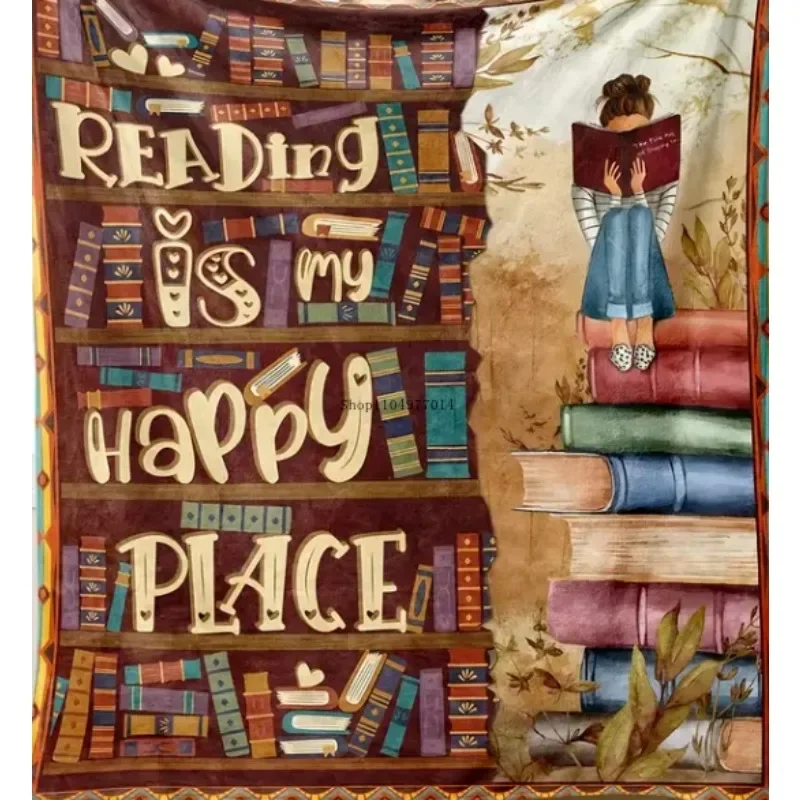 Reading is my happy place blanket student gift, sofa bed couch travel camping home decor bedroom bedding
Reading is my happy place blanket student gift, sofa bed couch travel camping home decor bedroom bedding