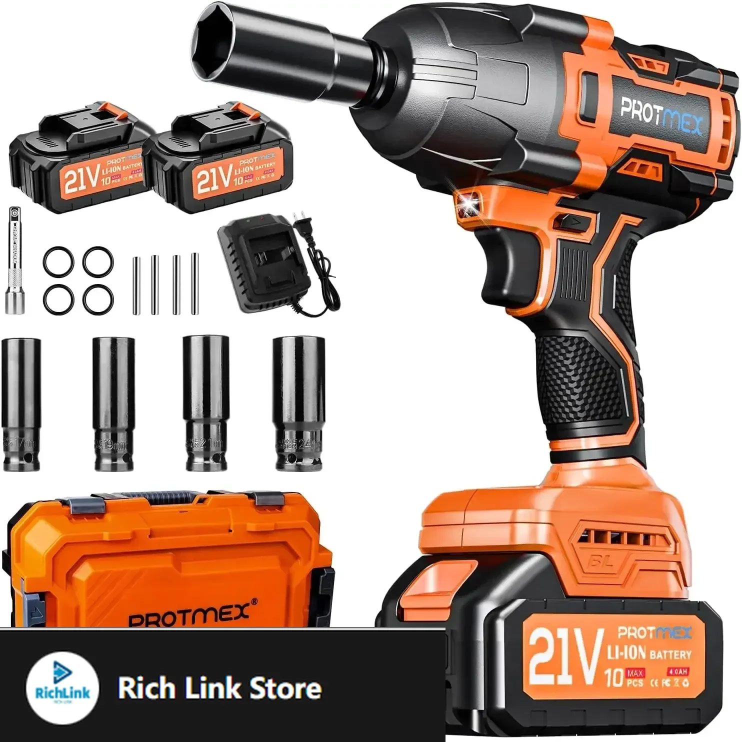 Cordless Impact Wrench, Brushless Impact Gun, 2x4.0Ah Batteries Electric Impact Motor Variable Speeds for Car/Truck RV/Mower
Cordless Impact Wrench, Brushless Impact Gun, 2x4.0Ah Batteries Electric Impact Motor Variable Speeds for Car/Truck RV/Mower