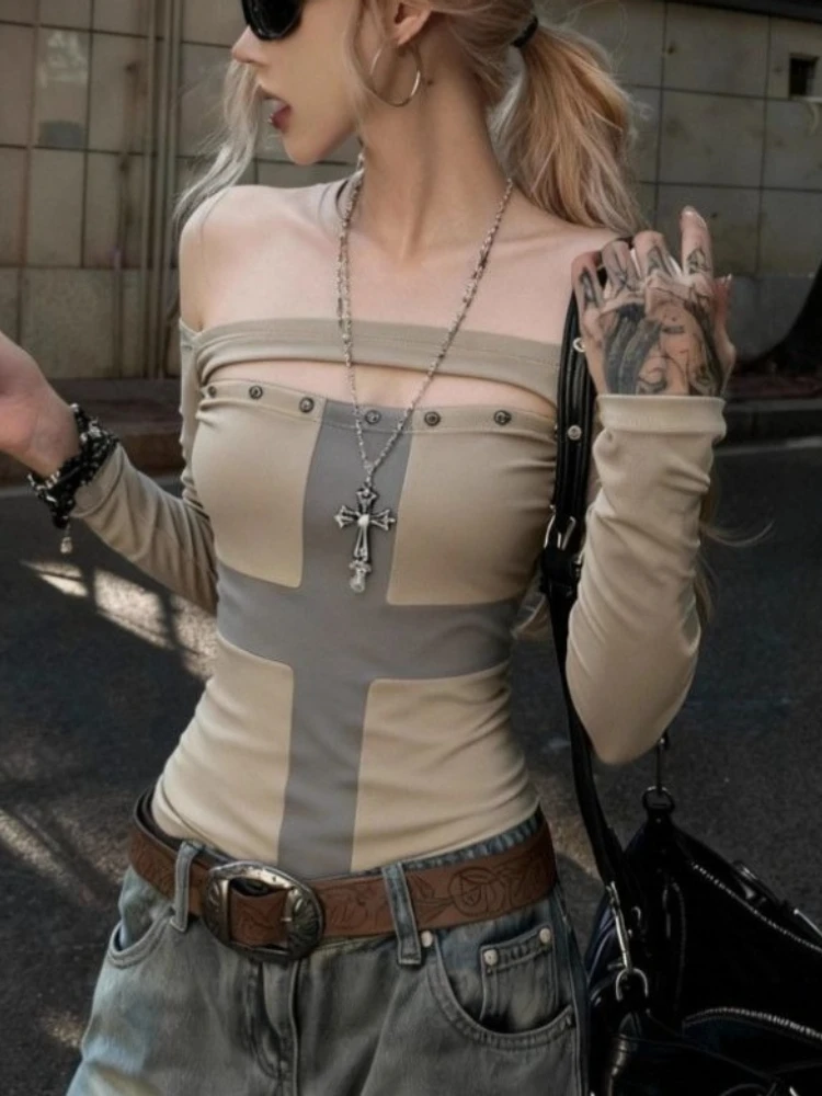 HOUZHOU American Retro T-shirt Women Harajuku Sexy Off-shoulder Grunge T-shirt Spicy Girl Y2k Punk Streetwear Long Sleeve Tees
HOUZHOU American Retro T-shirt Women Harajuku Sexy Off-shoulder Grunge T-shirt Spicy Girl Y2k Punk Streetwear Long Sleeve Tees