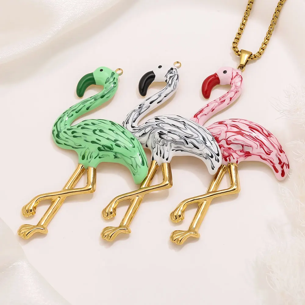 1PCS Flamingo Stainless Steel Charms Gold Plated Enamel Pendant DIY Women's Jewelry For Earring Necklace Making Accessories 
1PCS Flamingo Stainless Steel Charms Gold Plated Enamel Pendant DIY Women's Jewelry For Earring Necklace Making Accessories