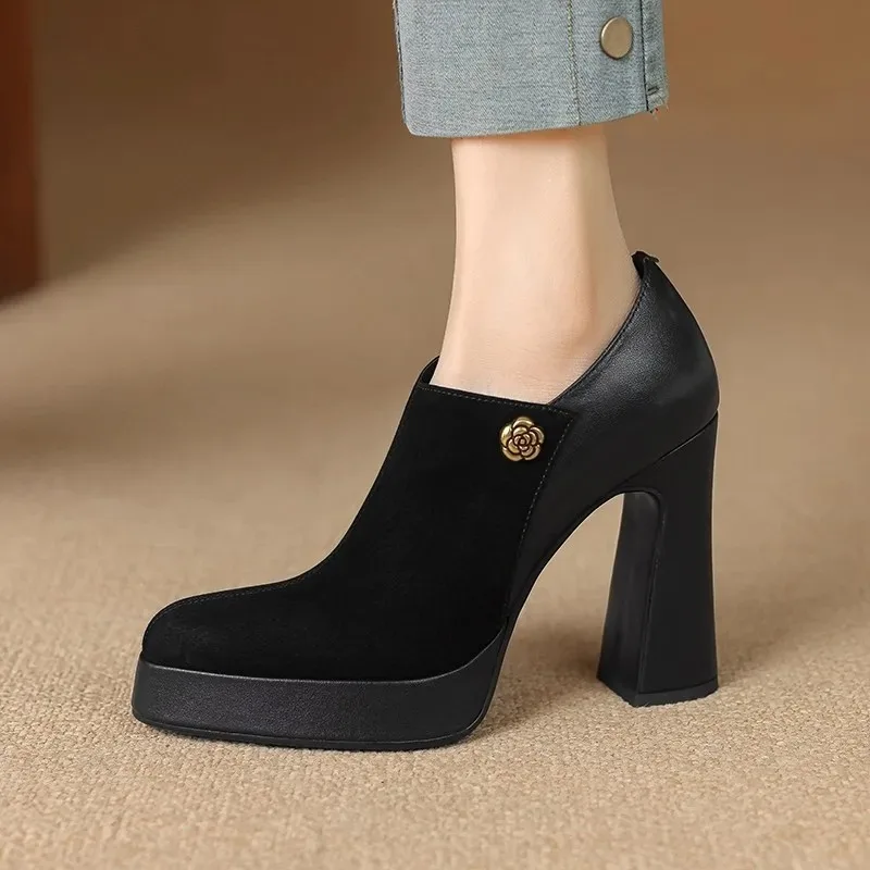 Women's Shoes Spring High Heel Pumps Fashion Soft Leather Block Heel Designer Shoes Women 2026 New Super High Heels Single Shoes
Women's Shoes Spring High Heel Pumps Fashion Soft Leather Block Heel Designer Shoes Women 2026 New Super High Heels Single Shoes