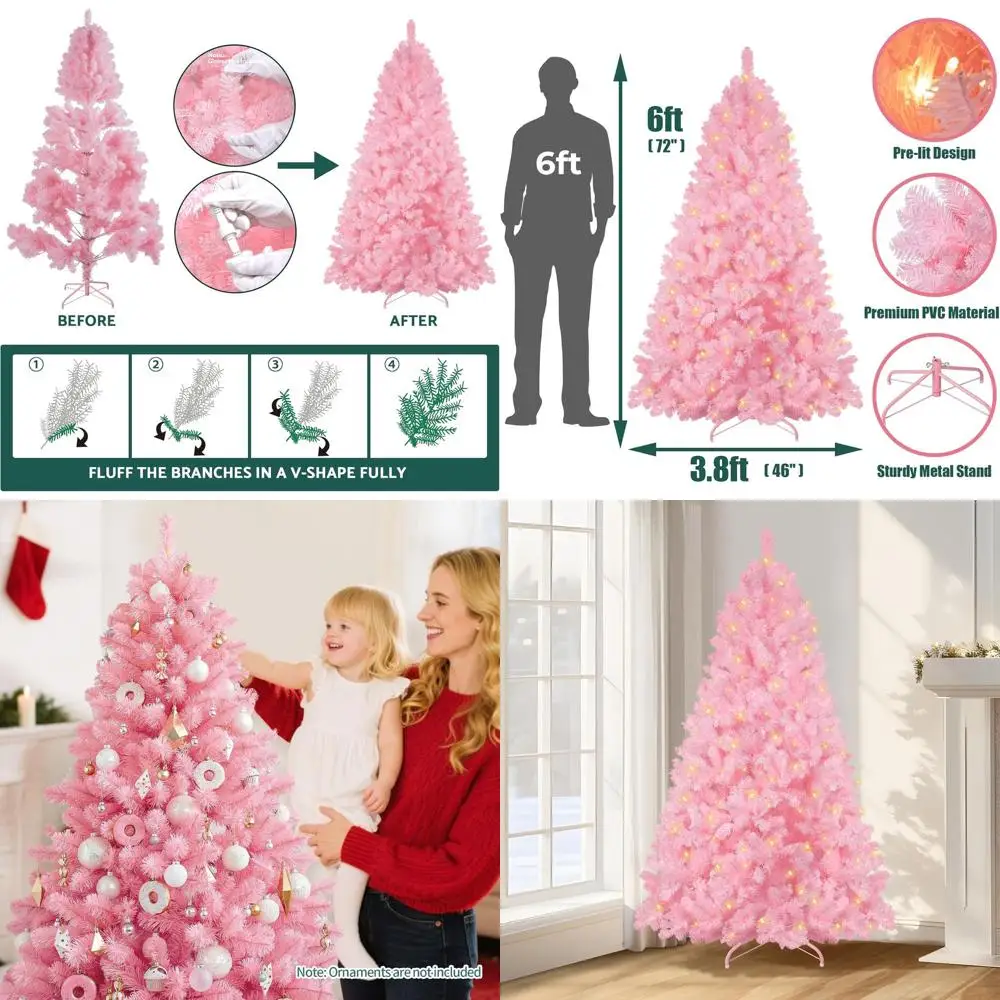 Искусственная рождественская елка из розовой ели длиной 6 футов с наконечниками 970, 250 лампочками, металлическими петлями и основанием для дома или офиса
Искусственная рождественская елка из розовой ели длиной 6 футов с наконечниками 970, 250 лампочками, металлическими петлями и основанием для дома или офиса