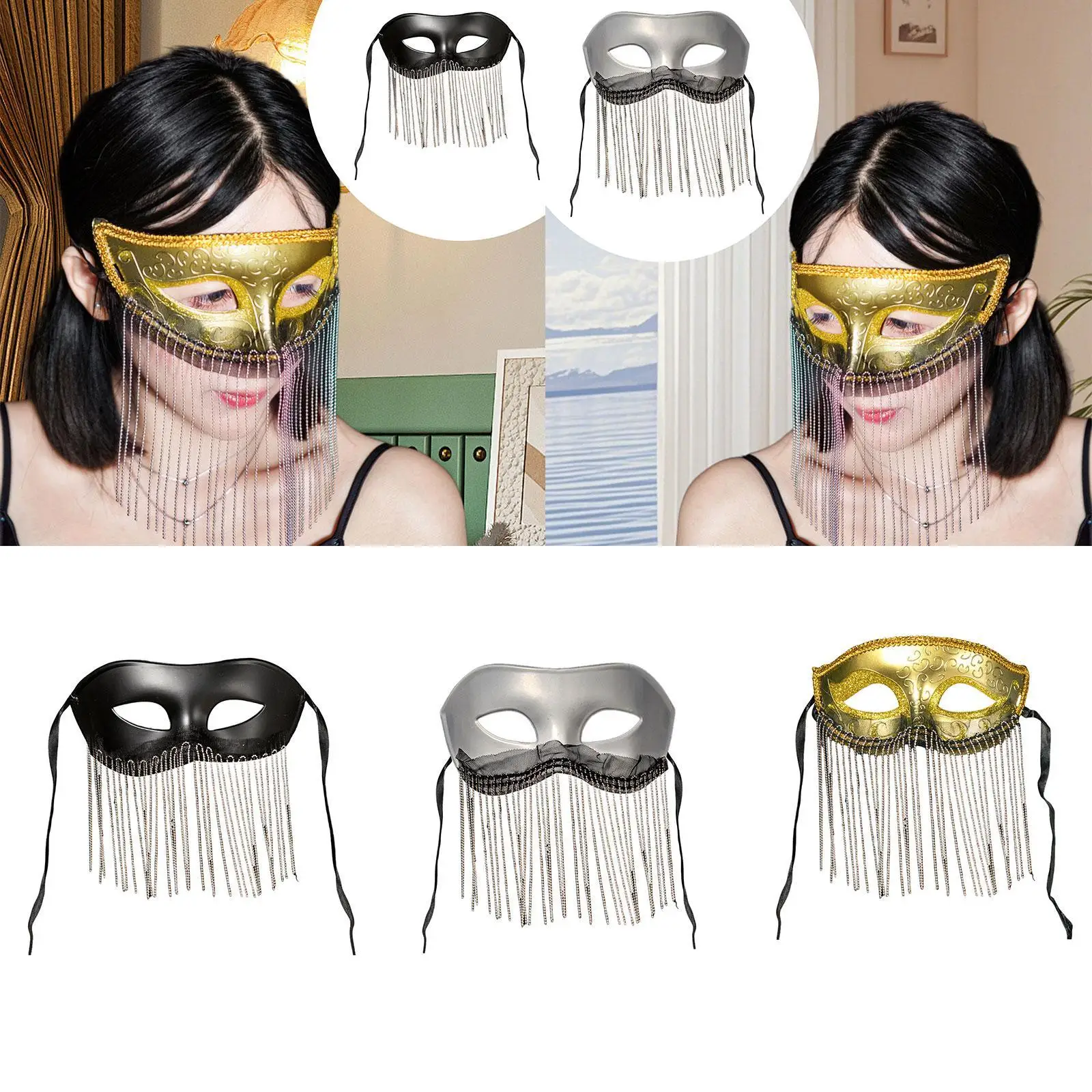 Маска для глаз с кисточками, удобная полумаска для клубных женщин и мужчин на день рождения
Маска для глаз с кисточками, удобная полумаска для клубных женщин и мужчин на день рождения